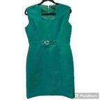 Tahari  ASL Levine Jacquard Textured Square Neck Sheath Dress Size 10 Careerwear Photo 1