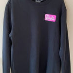 Barbie Dream Car Classic Logo Crew Neck Black Pink Logo Patch Medium NEW NWT Photo 0