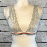 COLSIE Sports Bra Unlined Stretch Gray w Striped Band Photo 0
