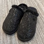 Michael Kors Slipper Janis Black Glitter House Shoes Faux Fur Slip On 6.5 7 Photo 1