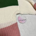 Full Circle Trends V-Neck Striped Color Block Frayed Sweater Size 3X NEW Casual Photo 5