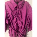Lane Bryant Women's Purple Ruffle Shirt Jacket Belted Plus Size 28 NWT Photo 1