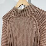 Free People “Butterfly” Chunky Knit Mock Neck Sweater Clay Pink XS Photo 5