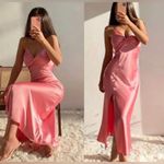 ZARA BLOGGERS FAVE! SATIN EFFECT Buttoned Slip Midi Dress Dusty Pink Photo 7