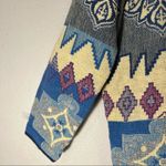 Vintage Oakridge Sz M Tapestry Coat Jacket Boho Festival Wood Button Pockets EUC Blue Size M Photo 1