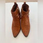 Valentino Garavani Tan Suede Rockstud Double Buckle 50mm Cowboy Ankle Boots EU38 Photo 1