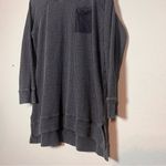 Soft Surroundings Soft Surrounding Waffle Knit Top Gray Blue Long Sleeve Size Large High Low Photo 2