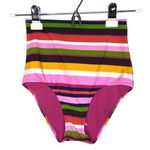 Aerie High Waisted Contrast Stripe Bikini Bottoms Size XS Swimsuit Pink Summer Photo 0