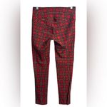 Multiples Slim-Sation by  Red Plaid Pull-On Stretch Pants Womens Small Slim Ankle Photo 2