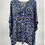 Michael Kors  Geometric Tunic Multi Color Criss Cross Blouse Top Shirt Medium Photo 0