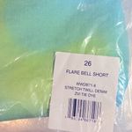 We Wore What  Blue Green Flare Bell Denim Shorts Size 26 NWT Brand New Photo 8