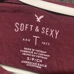 American Eagle  Outfitters Soft & Sexy Women’s Small Short Sleeve Tee Burgundy Photo 3
