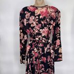 Vintage‎ Y2K Starina Fairy Maxi Dress Dark Romance Black Pink Floral Cotton sz M Size M Photo 5