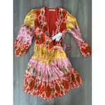 Charina Sarte Alhambra Printed Wrap Dress Maximalist Sunshine NWT XS Orange Photo 1