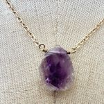 Luna Norte Raw amethyst gold plated pendant necklace Purple Photo 0