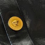 Versace  Vinyl Midi Skirt Medusa Head Gold Buttons Black IT 40 US 4‎ Photo 10