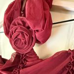 Oh Polly  Rose Bow-Detail Ruched Cutout Dress in Red Wine Photo 3