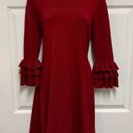 Danny & Nicole RED 3/4 SLEEVE SWEATER DRESS Photo 2