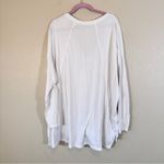 Free People Movement White Oversized Slouchy Blouse Womens XL Boho Casual Beachy Photo 2