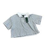 Wild Fable Women's Striped Short Sleeve Cropped Polo - Size Medium - NWT Photo 0
