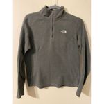 The North Face Womens Glacier 1/4 Zip Fleece Gray White Logo Size Medium Photo 3