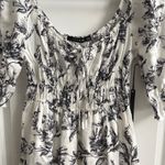 MARY & MO White Black Floral Print Tiered Ruffle Square Neck Midi Dress M Size M Photo 2