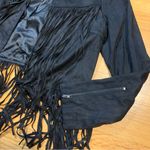 Forever 21  Boho Western Wear Hippie Fringe Cropped Jacket Black Women's Large Photo 3