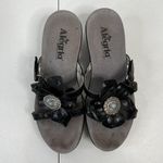 Alegria  Sz 38 8 8.5 Sandals Hul-101 Black Leather Flower Concho Women’s Comfort Photo 5