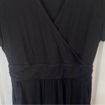 Boden USA Boden‎ Lola Jersey Dress Womens 8R Black Viscose Stretch Wrap Front Semi Fitted Photo 6