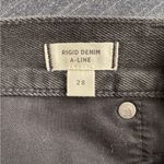 Madewell High Waist Button Front Rigid Denim A-Line Skirt Black Lunar | 28 Photo 11