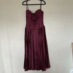 House Of CB  M A-C   'Beau' Wine Pleated Midi Dress NWOT Photo 5