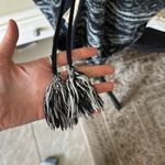 Lucky Brand  boho Aztec tribal beach cozy black off white poncho cardigan OS​​​ Photo 3