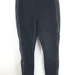 J.Crew Black Leather Contrast Stripe Mid-Rise Skinny Pixie Pants Size 2 Photo 0