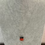 Pumpkin Black Cat CZ Necklace Orange Photo 2