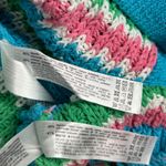 ZARA Cardigan Top Set Sweater Crochet Knit Blue Pink Striped Casual Colorful XS Photo 8