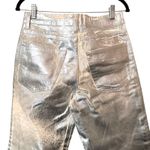 ZARA Metallic Mid-Rise Boyfriend Jean Silver Sz 6 Photo 7