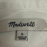Madewell Women's White Button Up Short Sleeve Collar Shirt Blouse Top Size S Photo 2