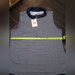 NWT SINCERELY JULES GOLF & TENNIS Navy Striped Women's Top Blue Size M Photo 5