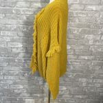 Fate Fontaine Fringe Cable Knit Sweater in Mustard yellow Size M Photo 3