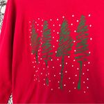 Jerzees Vintage Red Ugly Christmas Art Deco Christmas tree sweatshirt size Large Photo 1