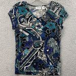 Chico's ‎ Travelers Slinky Abstract Floral Top Art To Wear Career Office Women 0 S Photo 0