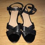 Lands' End Lands’ End low woven wedge ankle strap sandals 9.5 Photo 1