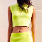 ZARA Neon Green Yellow Crop Top Women’s Small party going out festival dopamine Photo 0