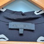 Vintage American Retro Lip Print Long Sleeve Silk Dress S Black Photo 5