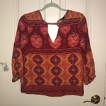 Mink Pink orange floral keyhole top medium NWT Photo 1