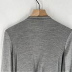 Theory  Merino Wool Winxie Gray Ribbed Knit Draped Open Front Cardigan Size M Photo 10