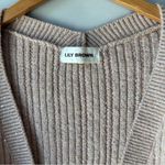 Lily Brown Pink Cropped Ribbed Knit Cardigan Size M Photo 6