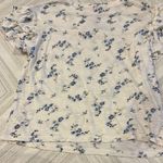 Rebecca Taylor  Women’s Blue Floral Ruffle Sleeve Top - Size XS Photo 5