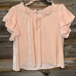 Free People -Super cute blush peachy pink velour top Xs Photo 1