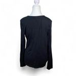 Calvin Klein Black Mesh Deep V-Neck Blouse Photo 3